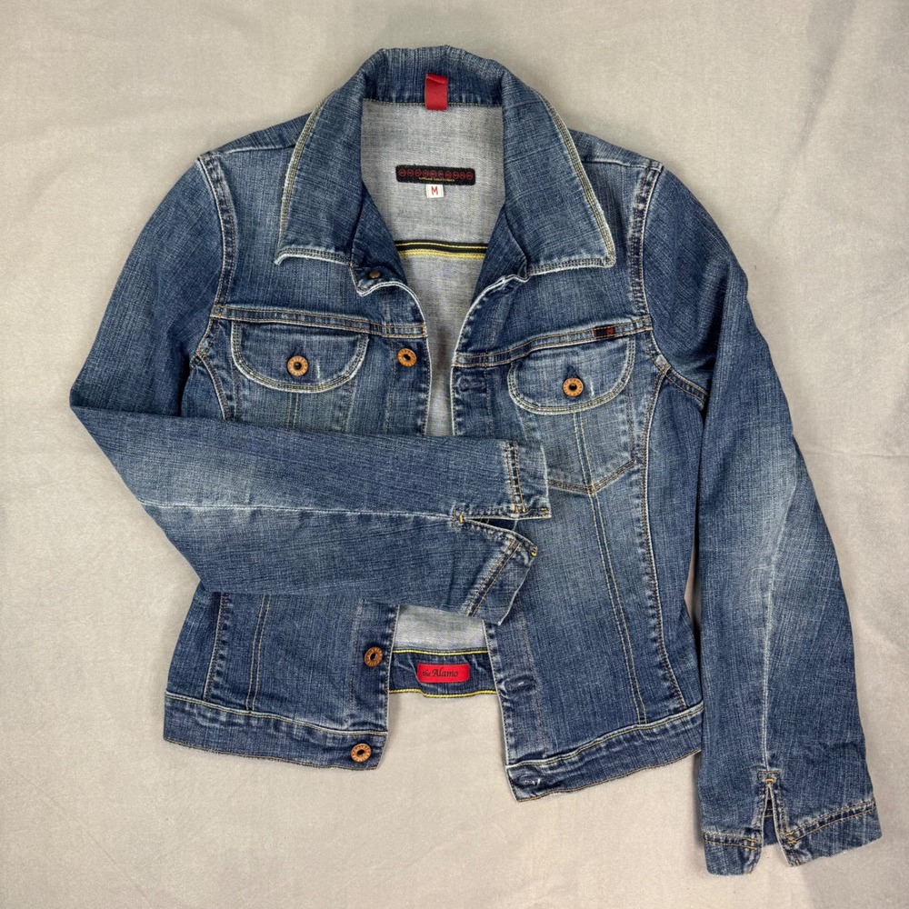 AG Adriano Goldschmied The Alamo Denim Jacket Medium Wash Stretch Womens Sz M
